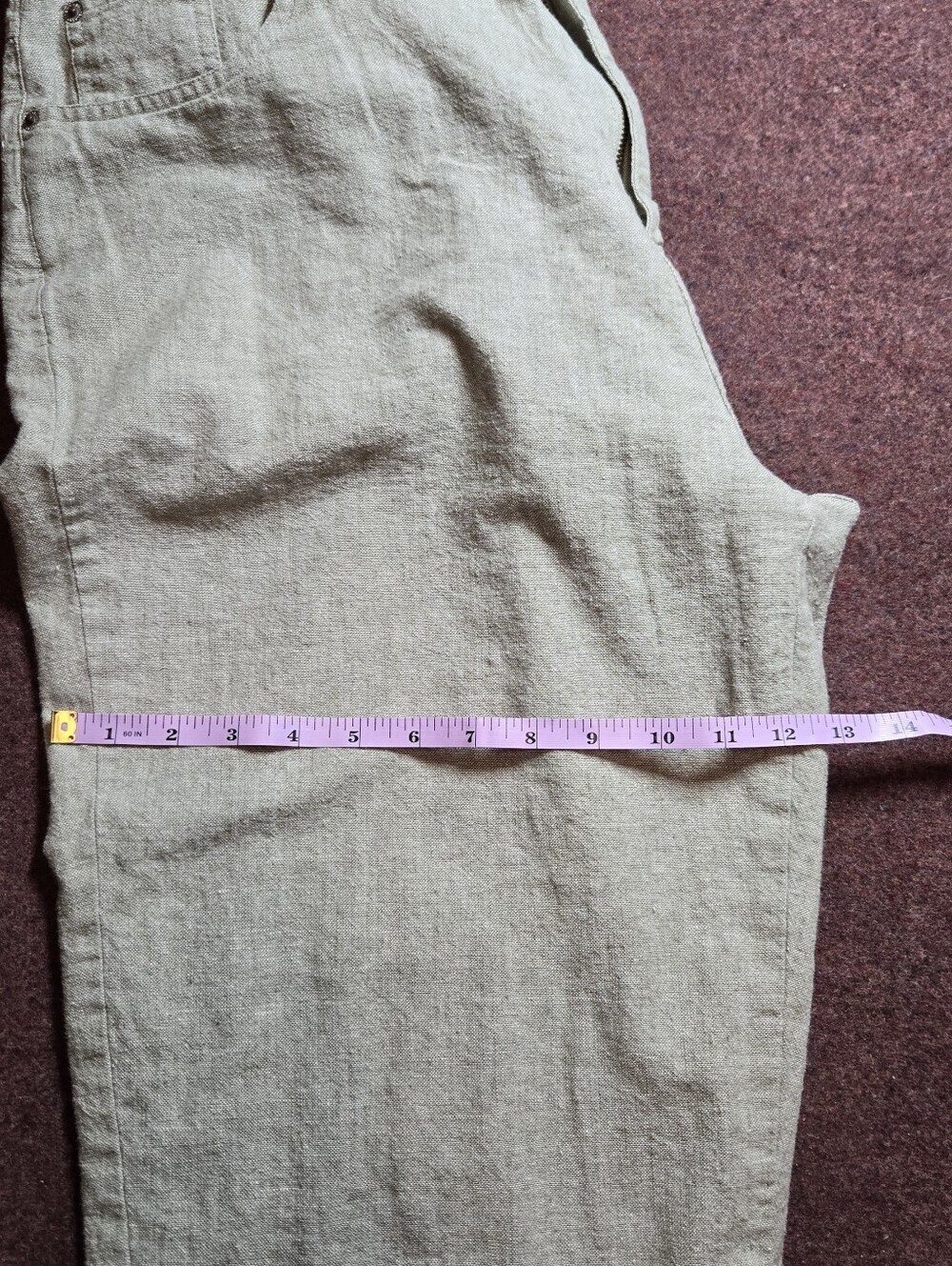 Vintage Bill Blass Linen Blend Trousers In Light Green Size 16 - Picture 11 of 15